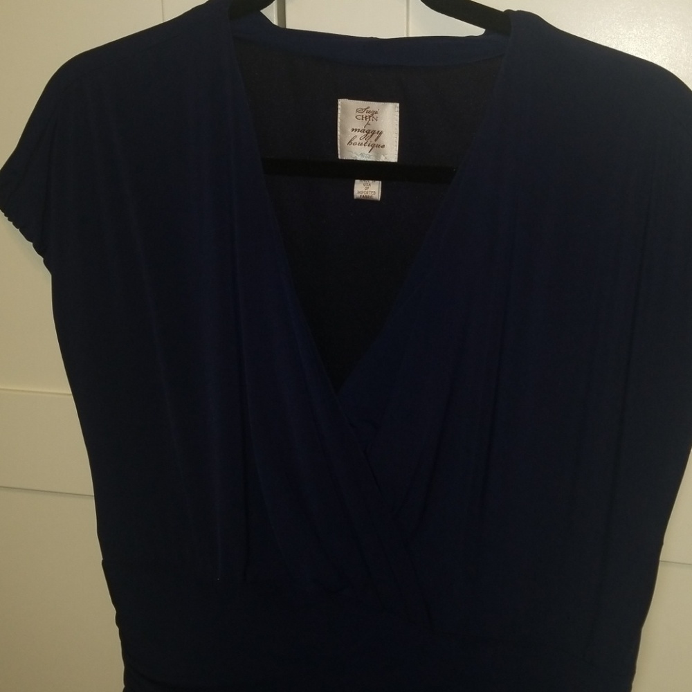 Navy faux wrap dress